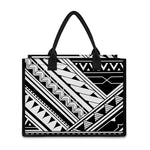 Maori Polynesian Tattoo Pattern Print Canvas Tote Bag