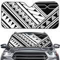 Maori Polynesian Tattoo Pattern Print Car Windshield Sun Shade