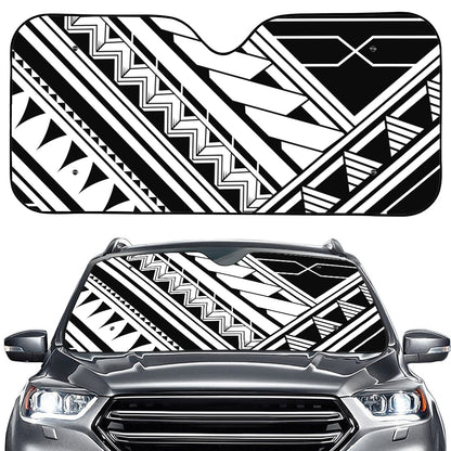 Maori Polynesian Tattoo Pattern Print Car Windshield Sun Shade