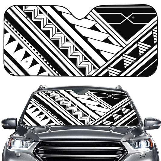 Maori Polynesian Tattoo Pattern Print Car Windshield Sun Shade