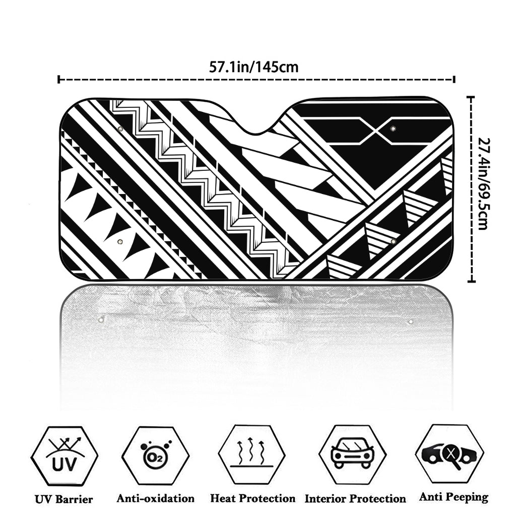 Maori Polynesian Tattoo Pattern Print Car Windshield Sun Shade