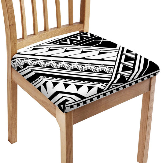 Maori Polynesian Tattoo Pattern Print Chair Cushion Cover
