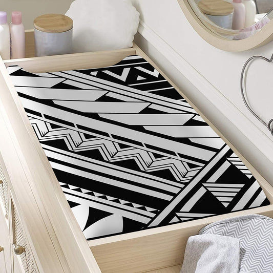 Maori Polynesian Tattoo Pattern Print Changing Pad Cover