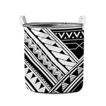 Maori Polynesian Tattoo Pattern Print Collapsible Laundry Basket