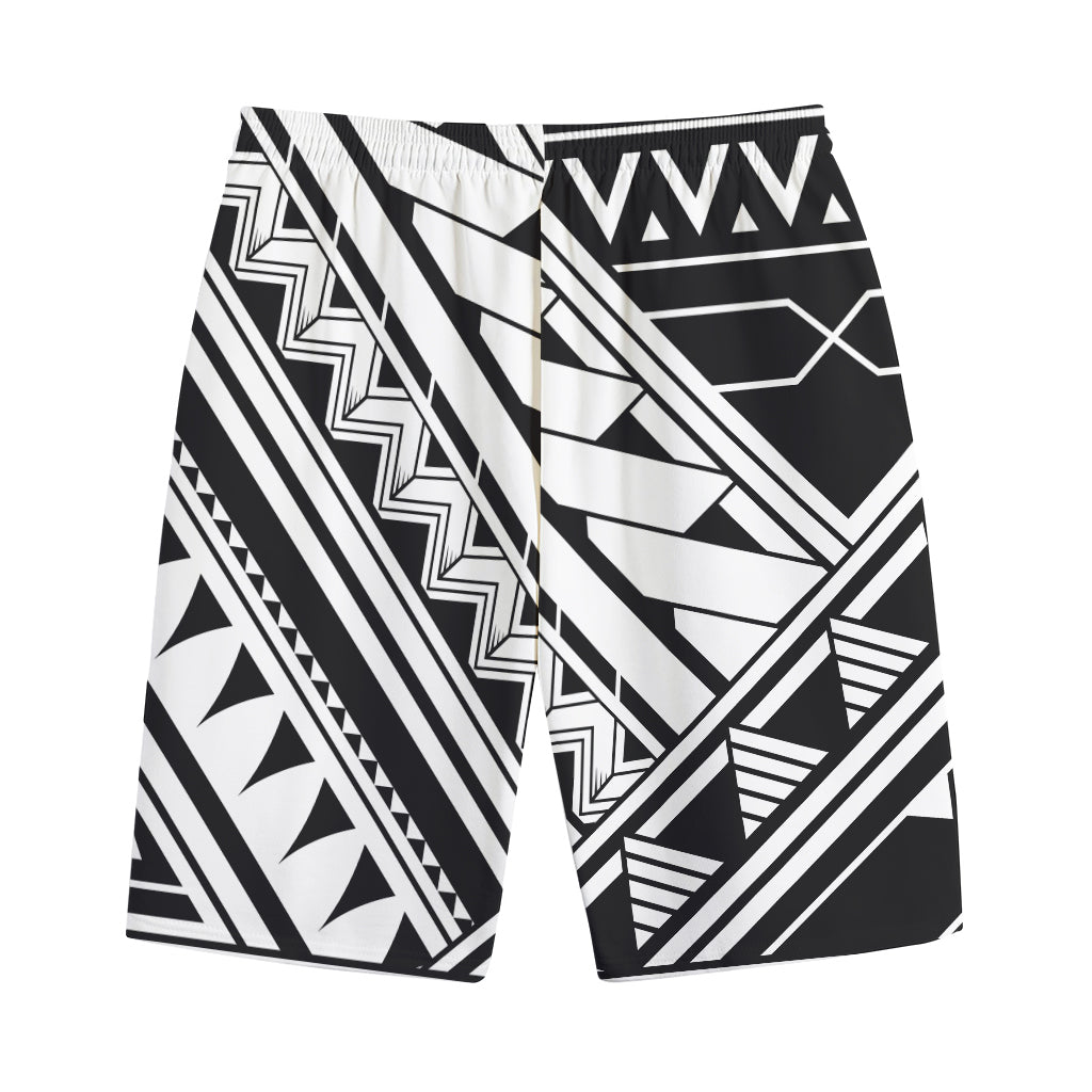 Maori Polynesian Tattoo Pattern Print Cotton Shorts