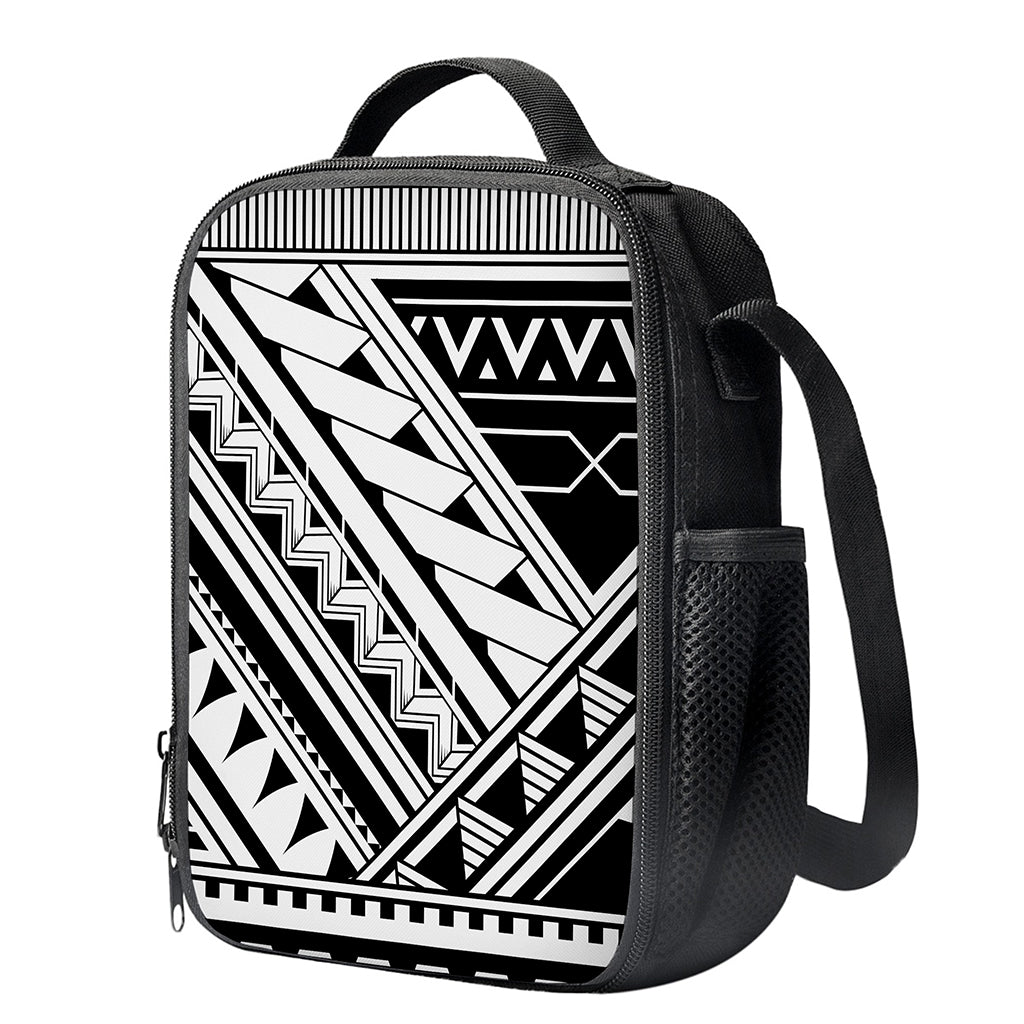 Maori Polynesian Tattoo Pattern Print Crossbody Lunch Bag