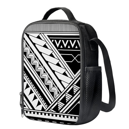 Maori Polynesian Tattoo Pattern Print Crossbody Lunch Bag