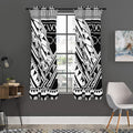 Maori Polynesian Tattoo Pattern Print Grommet Curtain Panels
