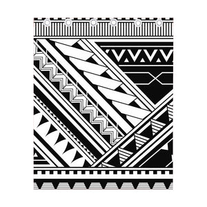 Maori Polynesian Tattoo Pattern Print Curtain