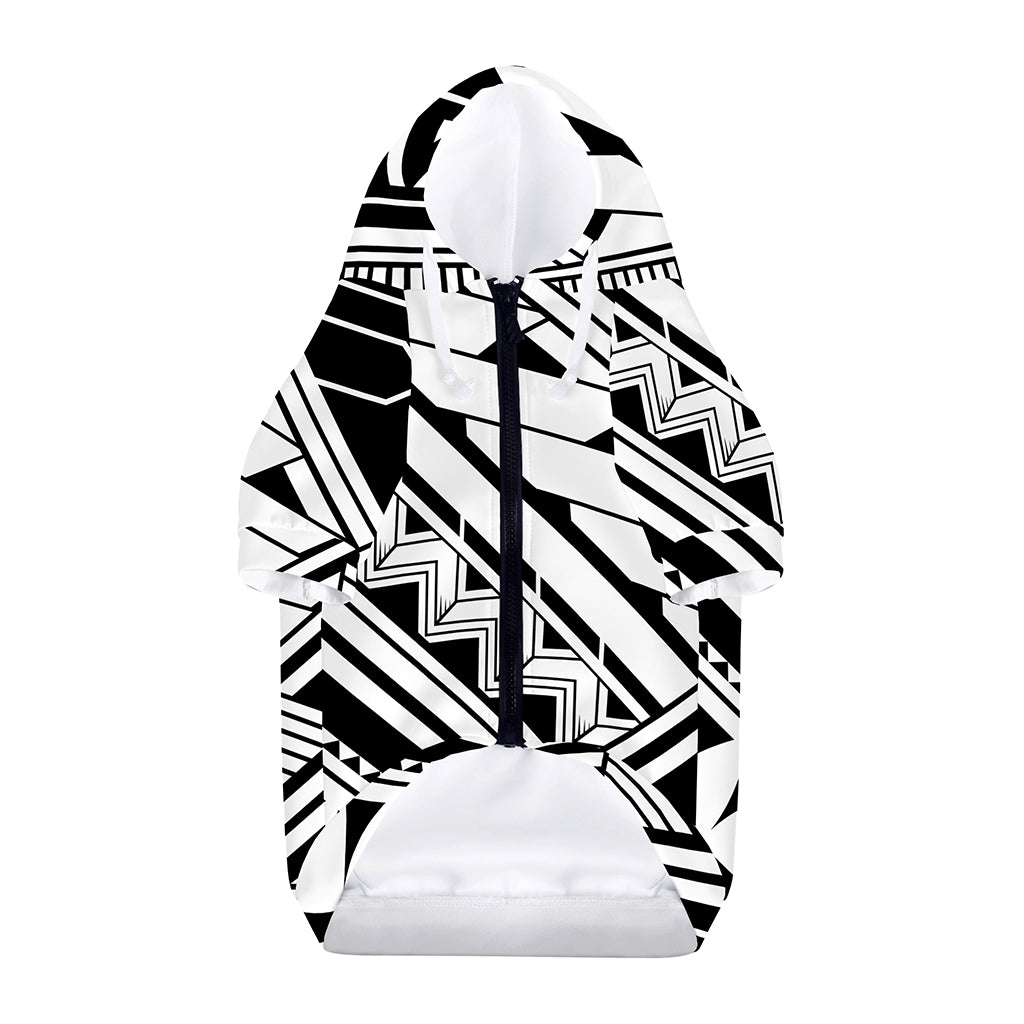 Maori Polynesian Tattoo Pattern Print Dog Zip Up Hoodie