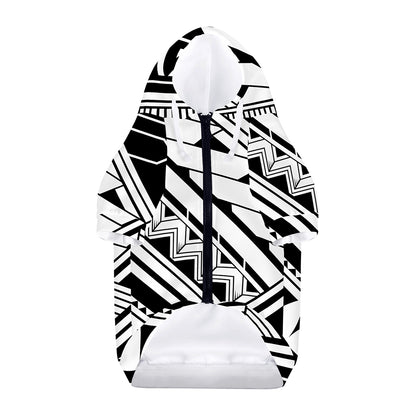 Maori Polynesian Tattoo Pattern Print Dog Zip Up Hoodie