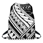 Maori Polynesian Tattoo Pattern Print Drawstring Backpack