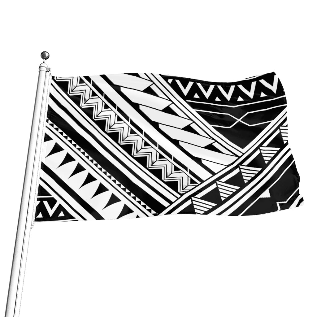 Maori Polynesian Tattoo Pattern Print Flag