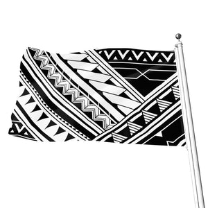 Maori Polynesian Tattoo Pattern Print Flag