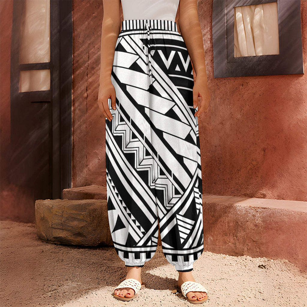 Maori Polynesian Tattoo Pattern Print Harem Pants