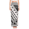 Maori Polynesian Tattoo Pattern Print High Slit Maxi Skirt