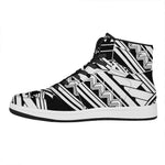 Maori Polynesian Tattoo Pattern Print High Top Leather Sneakers