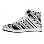 Maori Polynesian Tattoo Pattern Print High Top Leather Sneakers