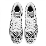 Maori Polynesian Tattoo Pattern Print High Top Leather Sneakers