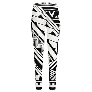 Maori Polynesian Tattoo Pattern Print High-Waisted Pocket Leggings