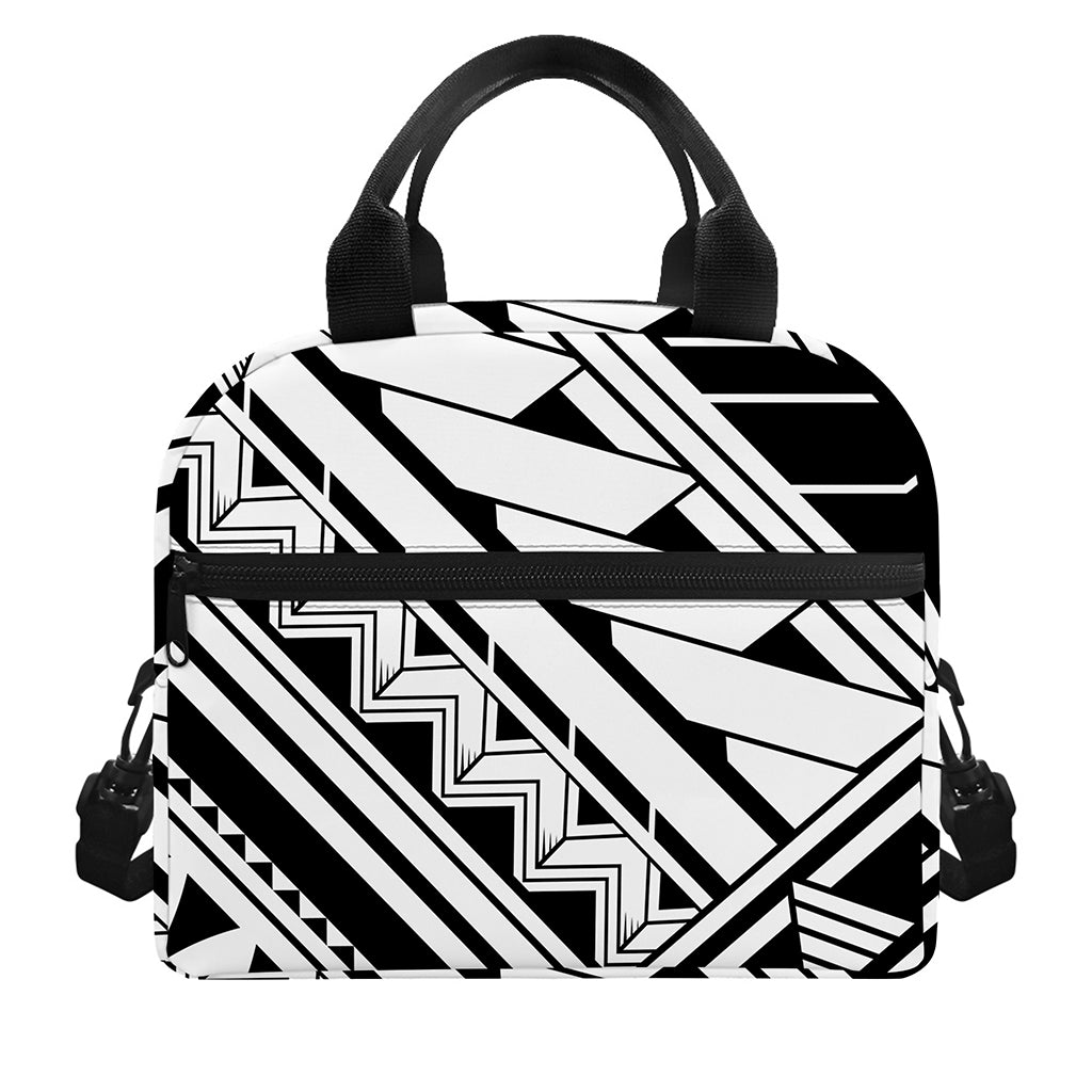 Maori Polynesian Tattoo Pattern Print Insulated Lunch Bag