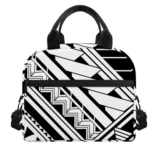 Maori Polynesian Tattoo Pattern Print Insulated Lunch Bag