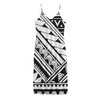 Maori Polynesian Tattoo Pattern Print Jersey Midi Cami Dress