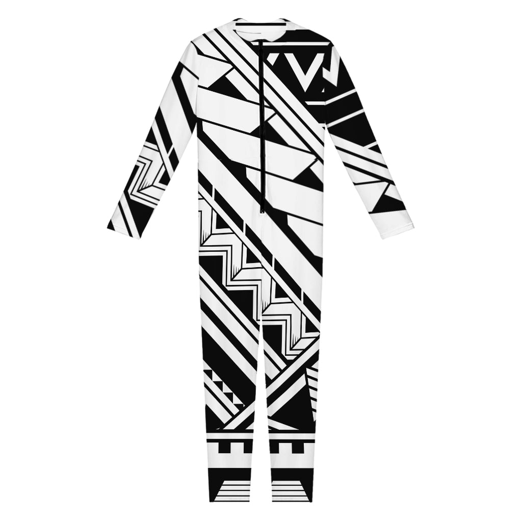 Maori Polynesian Tattoo Pattern Print Jumpsuit