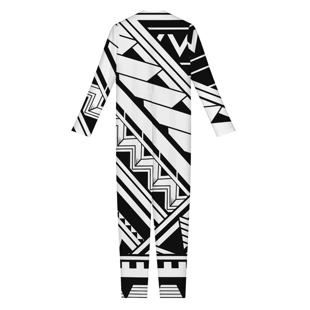 Maori Polynesian Tattoo Pattern Print Jumpsuit