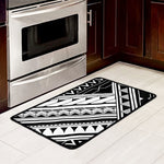 Maori Polynesian Tattoo Pattern Print Kitchen Mat