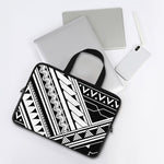 Maori Polynesian Tattoo Pattern Print Laptop Sleeve With Handle