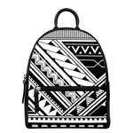 Maori Polynesian Tattoo Pattern Print Leather Backpack