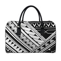 Maori Polynesian Tattoo Pattern Print Leather Duffel Bag