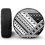 Maori Polynesian Tattoo Pattern Print Leather Spare Tire Cover