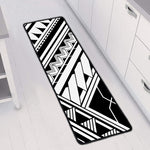 Maori Polynesian Tattoo Pattern Print Long Kitchen Mat