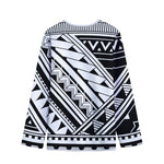 Maori Polynesian Tattoo Pattern Print Long Sleeve Short Coat