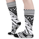 Maori Polynesian Tattoo Pattern Print Long Socks