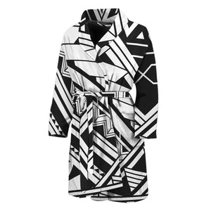 Maori Polynesian Tattoo Pattern Print Men's Bathrobe