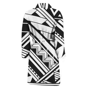 Maori Polynesian Tattoo Pattern Print Men's Bathrobe