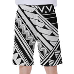 Maori Polynesian Tattoo Pattern Print Men's Beach Shorts