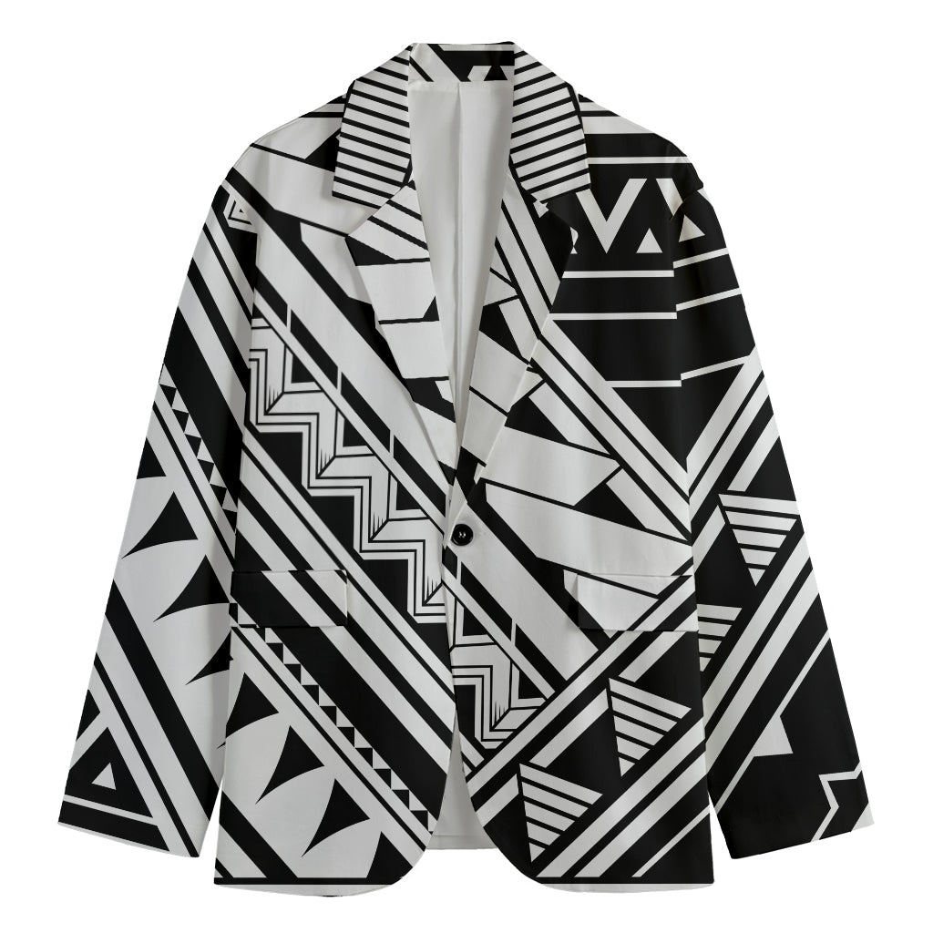 Maori Polynesian Tattoo Pattern Print Men's Blazer