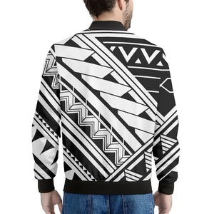 Maori Polynesian Tattoo Pattern Print Men's Bomber Jacket