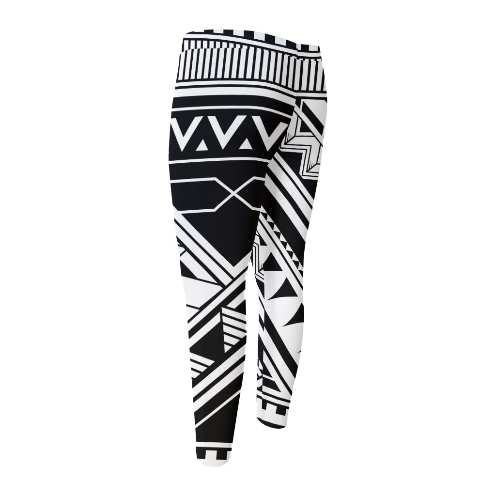 Maori Polynesian Tattoo Pattern Print Men's Compression Pants