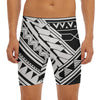 Maori Polynesian Tattoo Pattern Print Men's Long Boxer Briefs