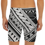 Maori Polynesian Tattoo Pattern Print Men's Long Boxer Briefs