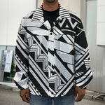 Maori Polynesian Tattoo Pattern Print Men's Shirt Jacket