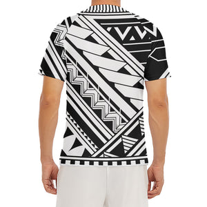 Maori Polynesian Tattoo Pattern Print Men's Short Sleeve Rash Guard