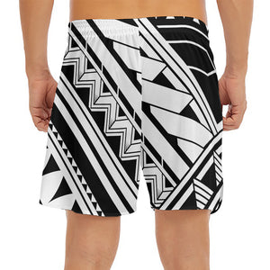 Maori Polynesian Tattoo Pattern Print Men's Split Running Shorts