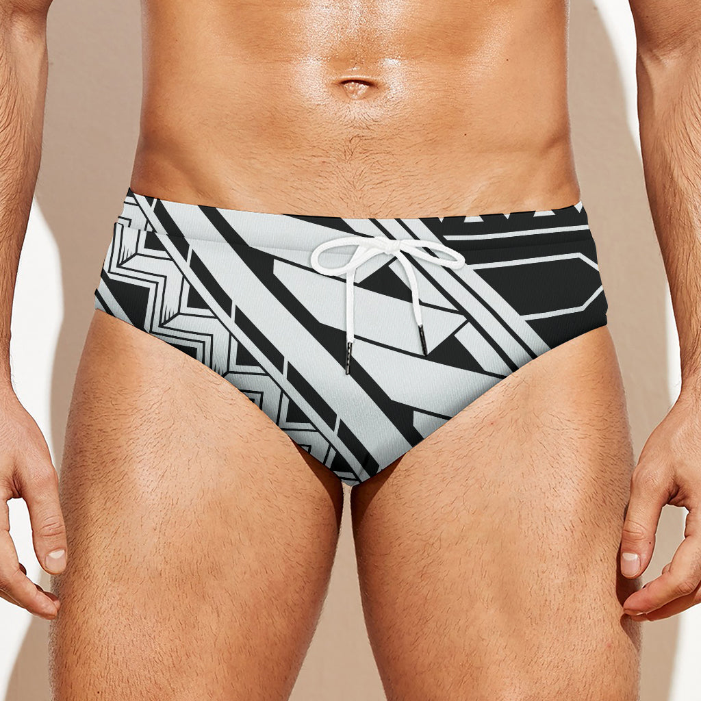 Maori Polynesian Tattoo Pattern Print Men's Swim Briefs