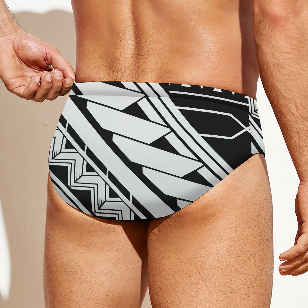 Maori Polynesian Tattoo Pattern Print Men's Swim Briefs